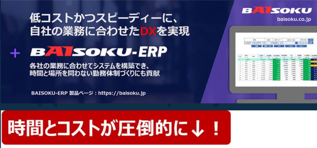 株式会社BAISOKU：低コストかつスピーディーに、自社の業務に合わせたDXを実現「BAISOKU-ERP」